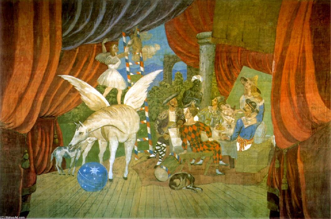 Wikioo.org - The Encyclopedia of Fine Arts - Painting, Artwork by Pablo Picasso - Curtain for the ballet ''Parade''