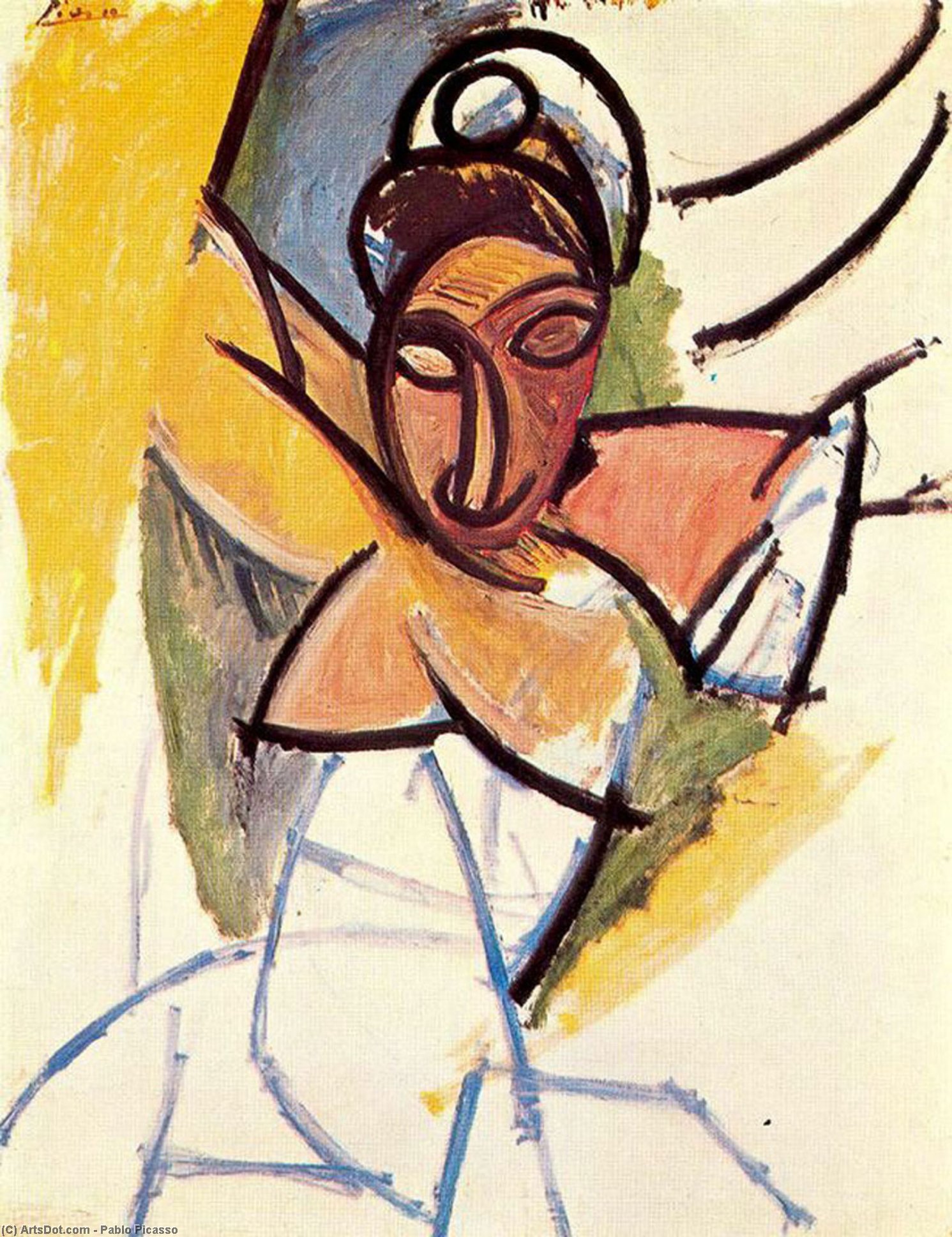 WikiOO.org - Encyclopedia of Fine Arts - Festés, Grafika Pablo Picasso - A girl from Avignon