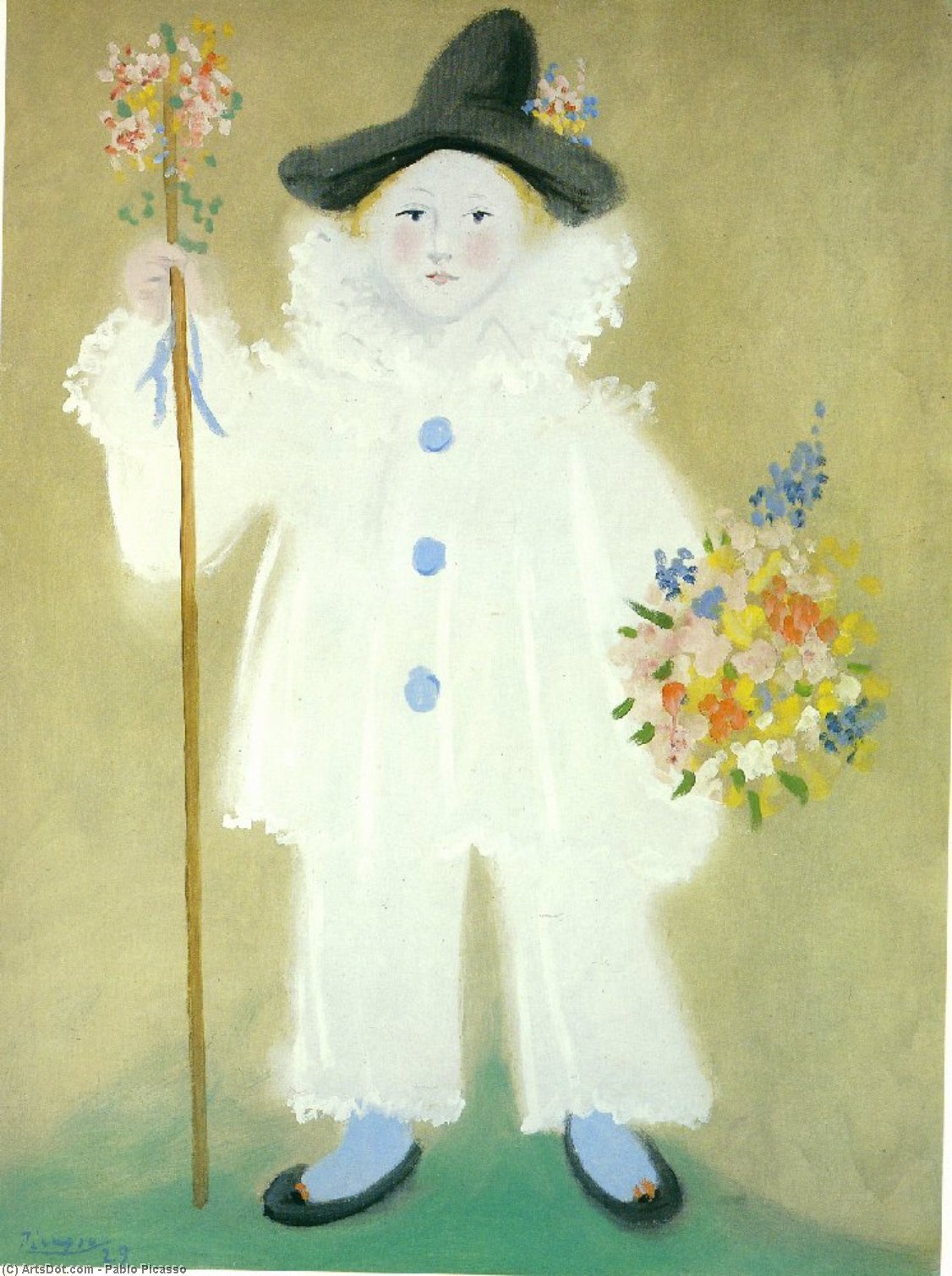 Wikioo.org - The Encyclopedia of Fine Arts - Painting, Artwork by Pablo Picasso - Portrait of Paulo as Pierrot