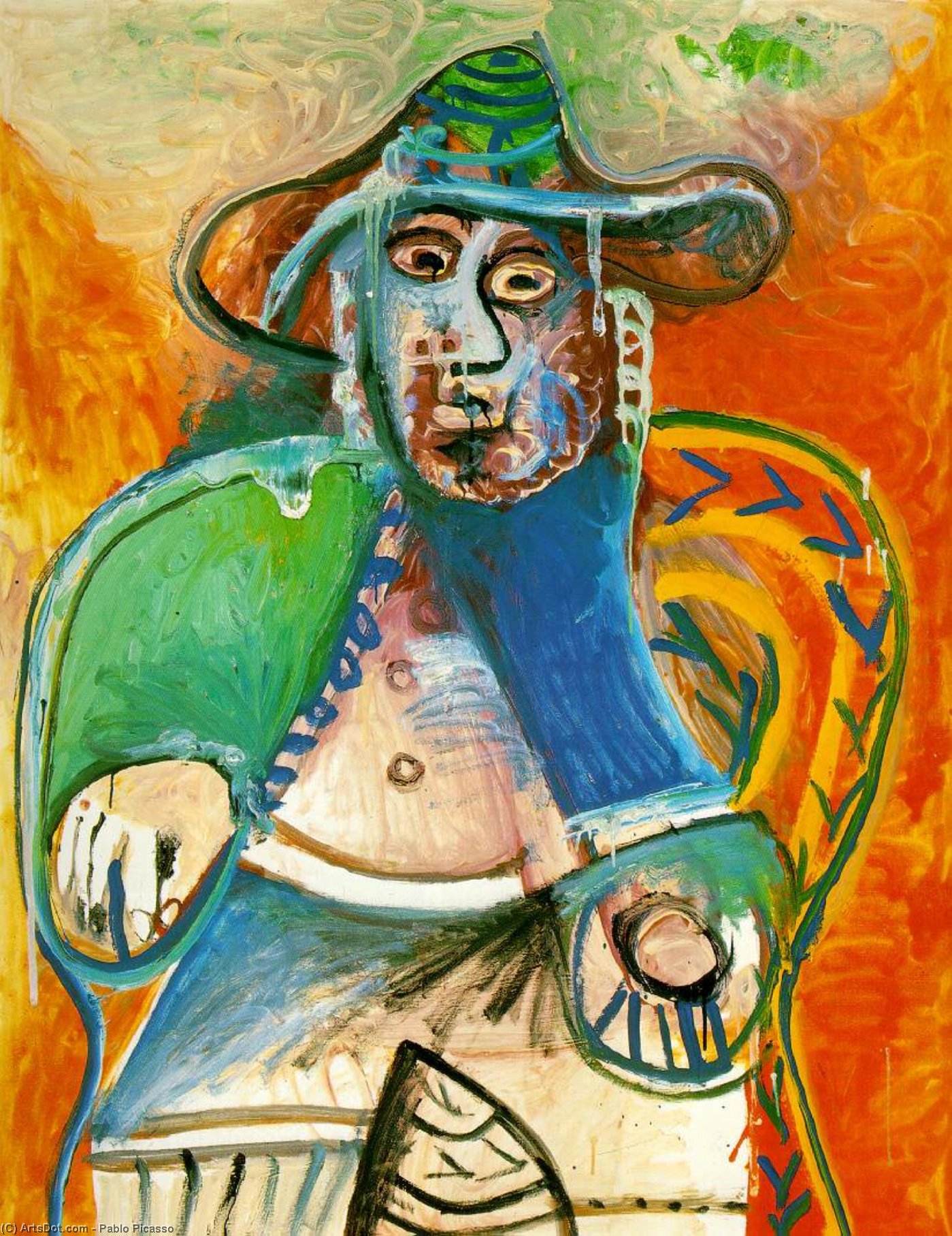 WikiOO.org - 百科事典 - 絵画、アートワーク Pablo Picasso - 座っている 古い  男