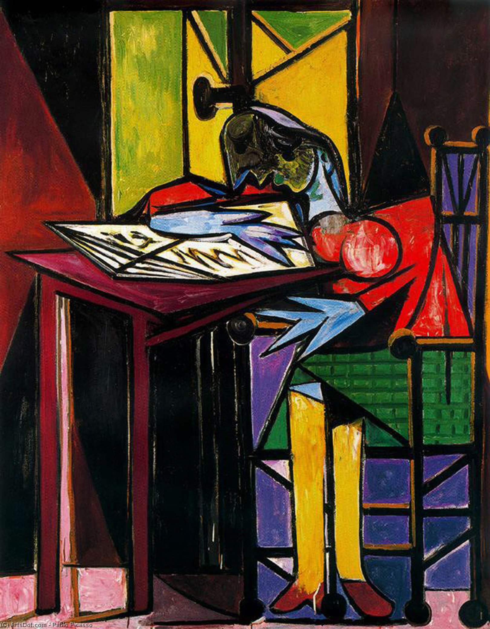 Wikioo.org - The Encyclopedia of Fine Arts - Painting, Artwork by Pablo Picasso - Woman reading