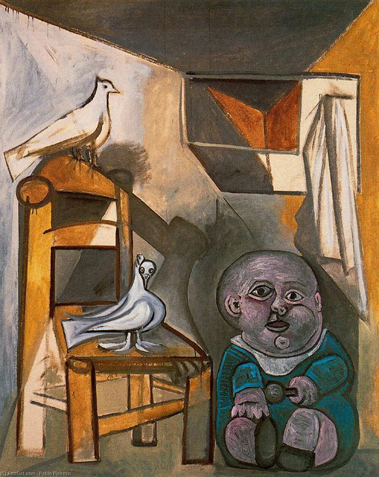 Wikioo.org - The Encyclopedia of Fine Arts - Painting, Artwork by Pablo Picasso - A child with pigeons