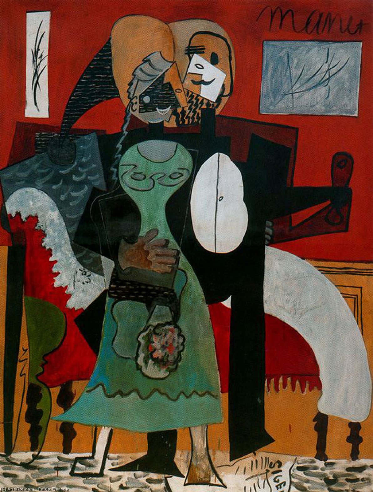 Wikioo.org - The Encyclopedia of Fine Arts - Painting, Artwork by Pablo Picasso - Lovers