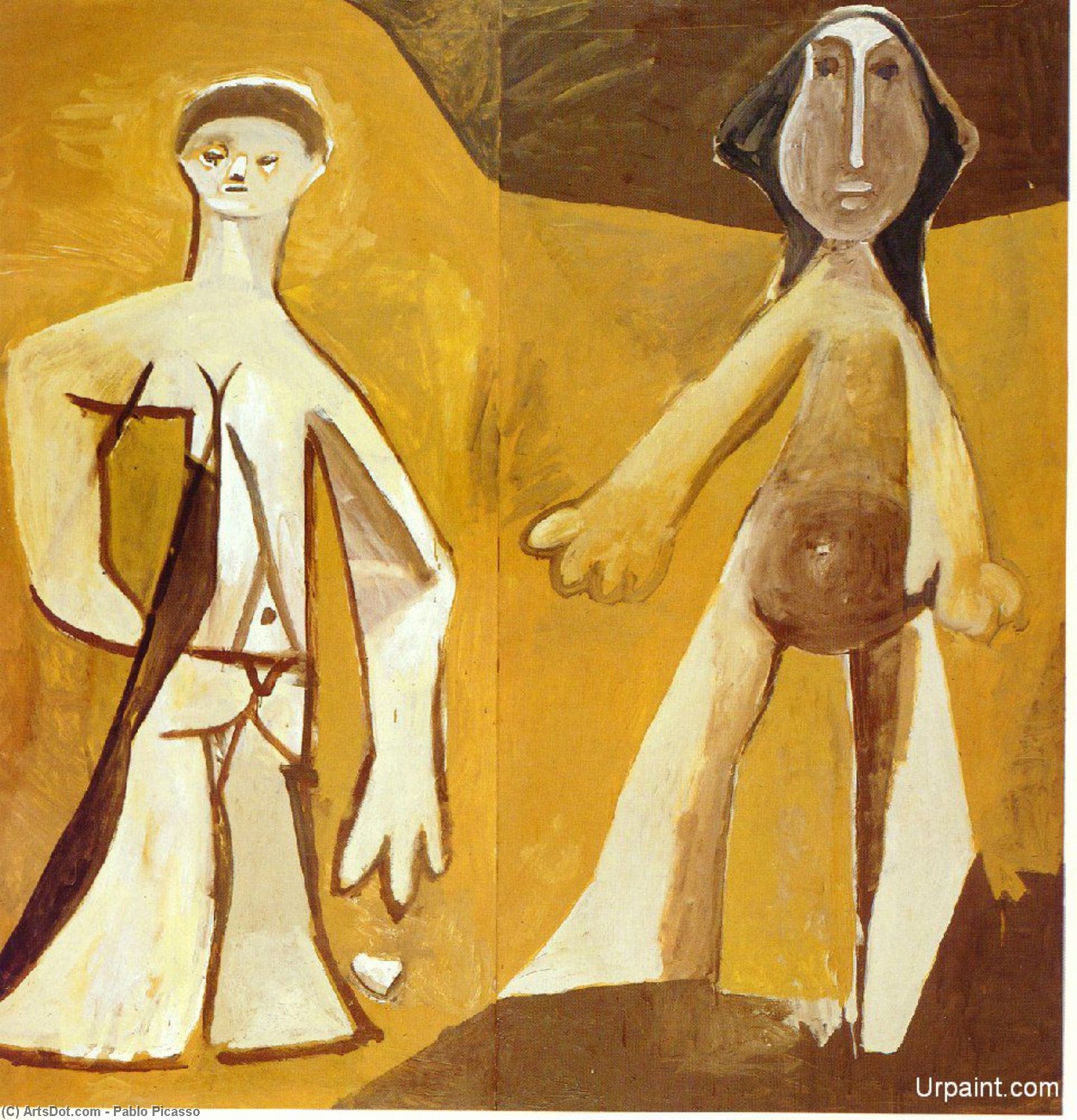 WikiOO.org - Encyclopedia of Fine Arts - Malba, Artwork Pablo Picasso - Man and Woman