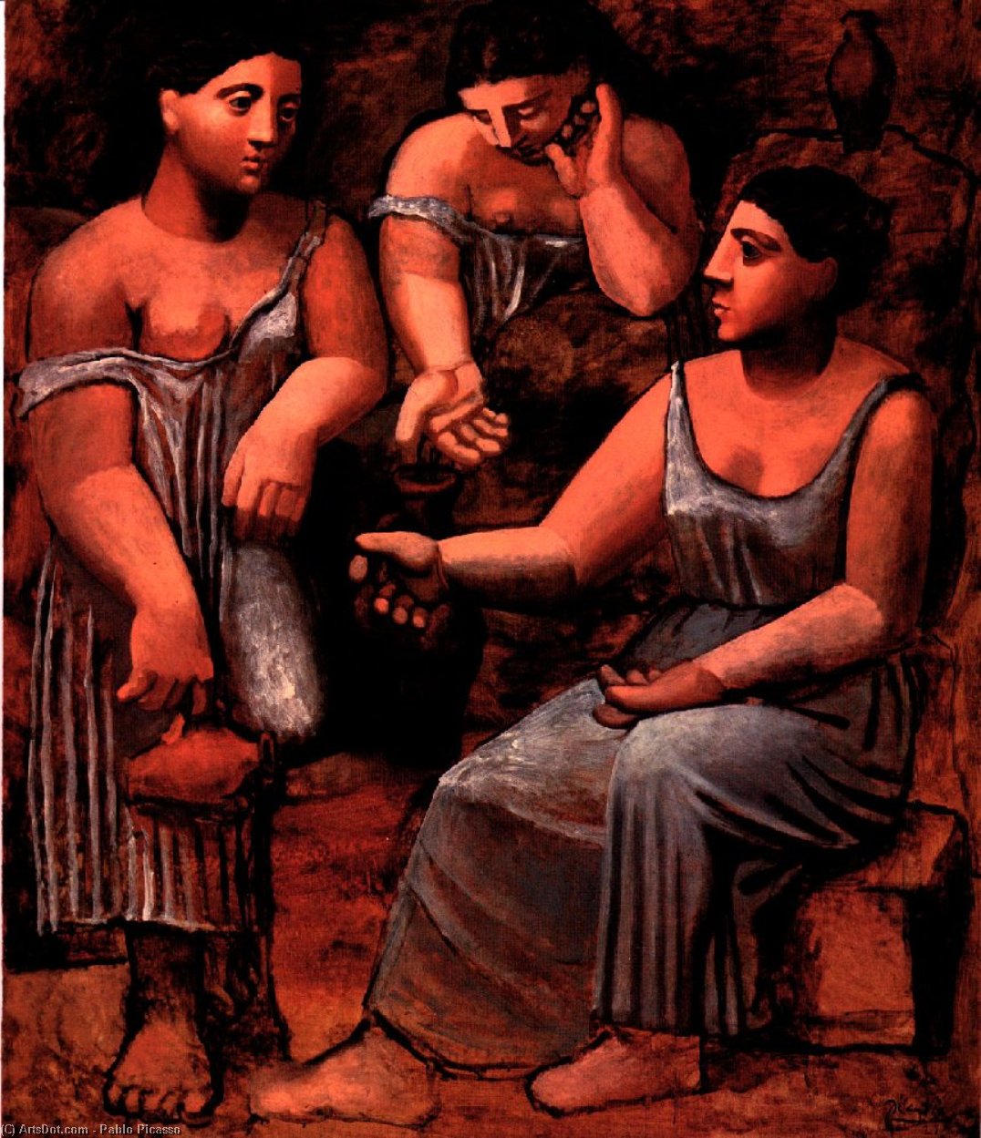 Wikioo.org - The Encyclopedia of Fine Arts - Painting, Artwork by Pablo Picasso - Three women at a fountain