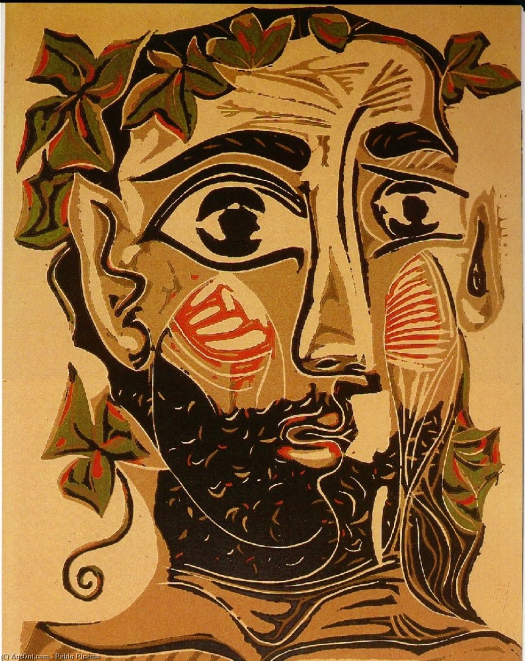 WikiOO.org - 百科事典 - 絵画、アートワーク Pablo Picasso - ひげを生やした男