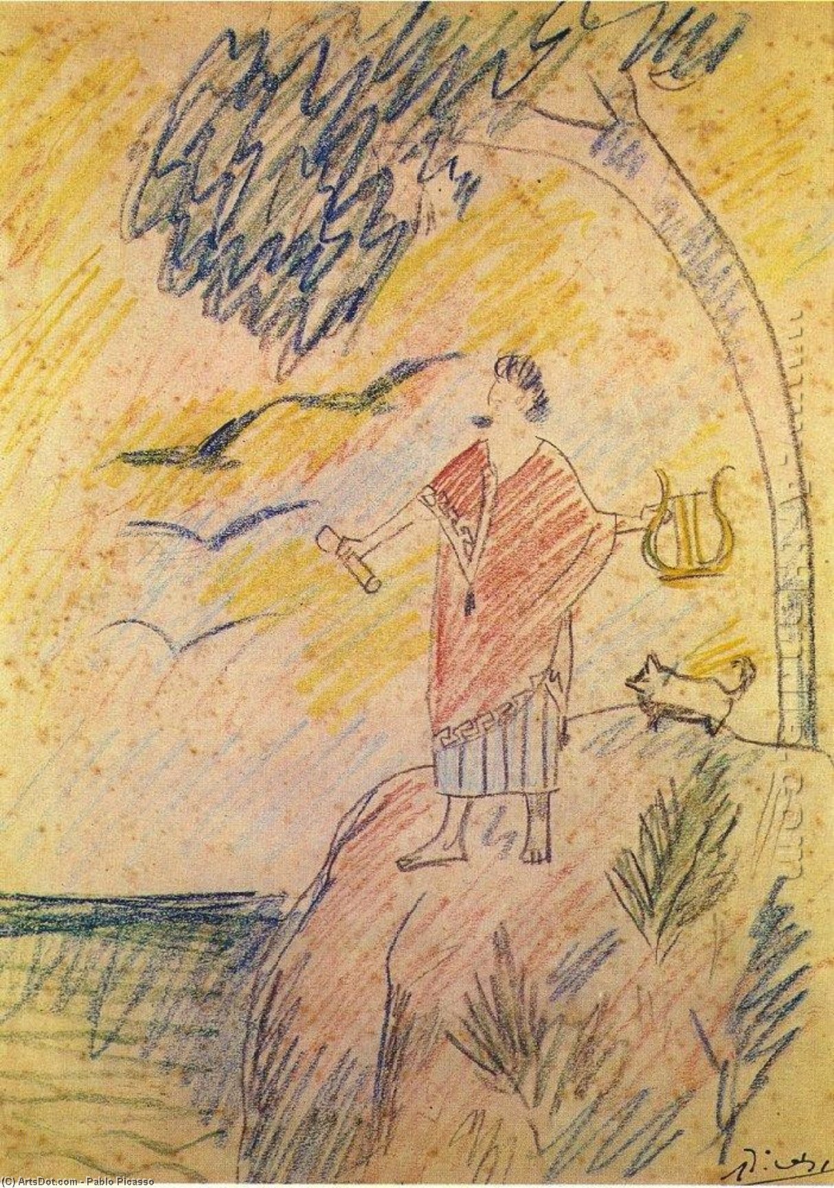 Wikioo.org – L'Enciclopedia delle Belle Arti - Pittura, Opere di Pablo Picasso - Sebastia Junyer-Vidal come rapsodo