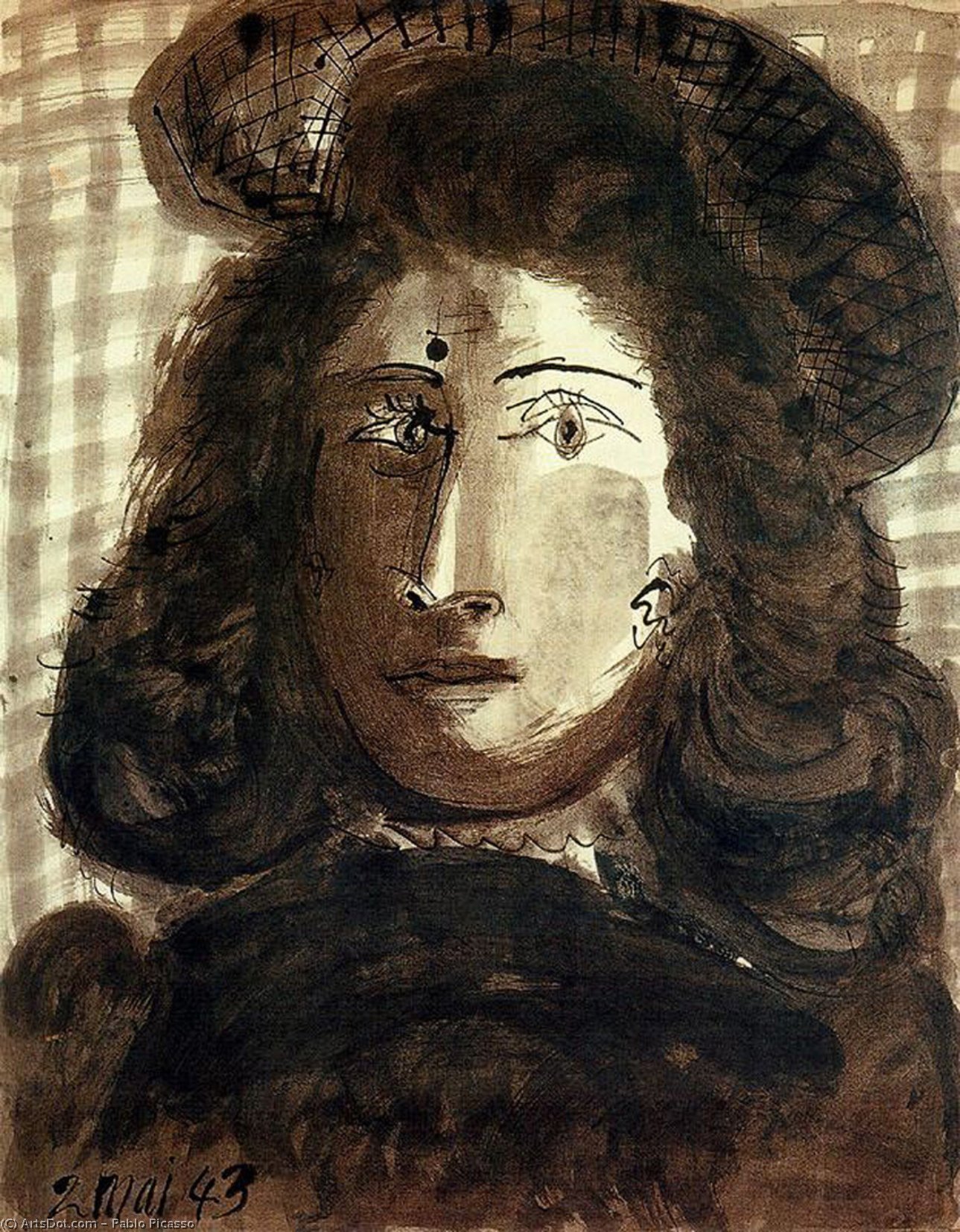Wikioo.org - The Encyclopedia of Fine Arts - Painting, Artwork by Pablo Picasso - Woman with hat