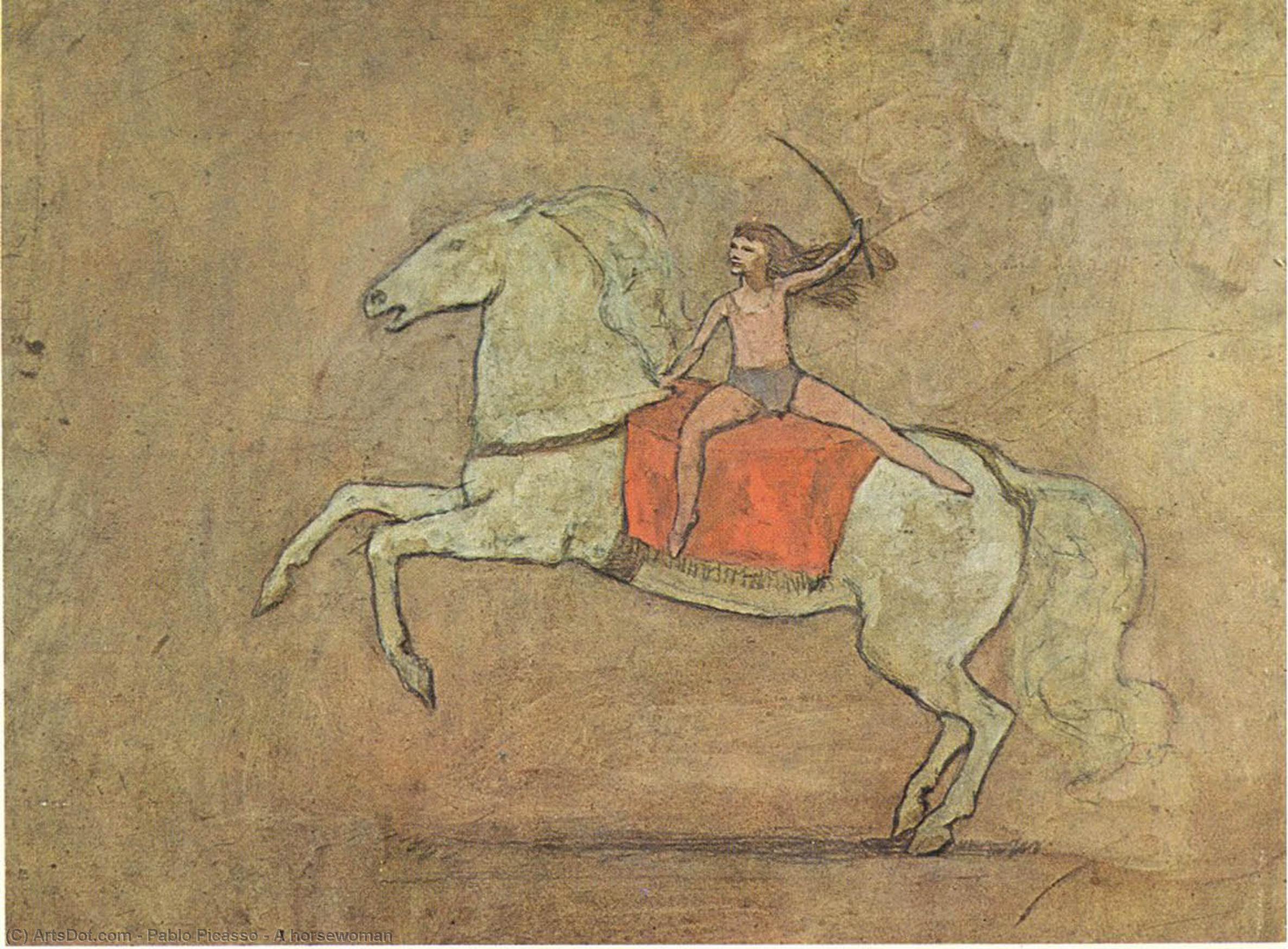 WikiOO.org - Enciklopedija dailės - Tapyba, meno kuriniai Pablo Picasso - A horsewoman