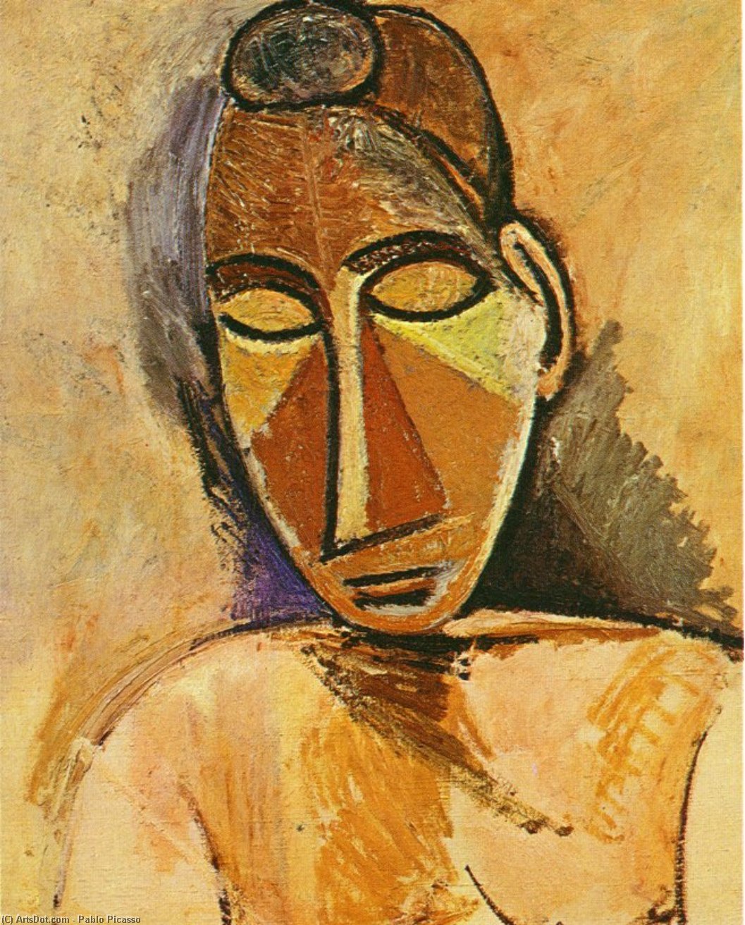 WikiOO.org – 美術百科全書 - 繪畫，作品 Pablo Picasso - 裸体 半身像