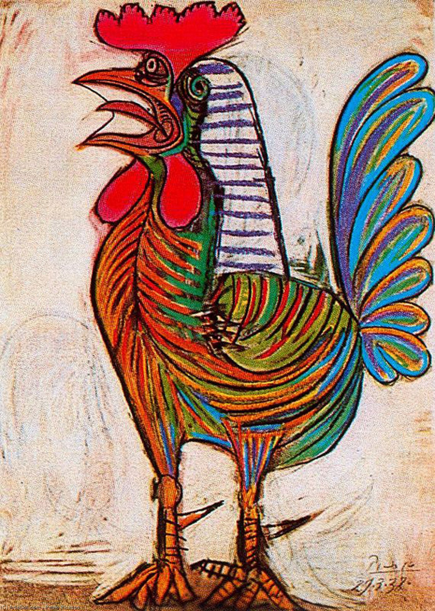 Wikioo.org - The Encyclopedia of Fine Arts - Painting, Artwork by Pablo Picasso - A rooster