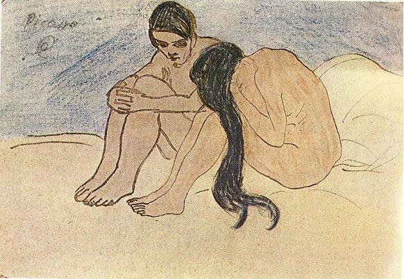 WikiOO.org - אנציקלופדיה לאמנויות יפות - ציור, יצירות אמנות Pablo Picasso - Man and Woman