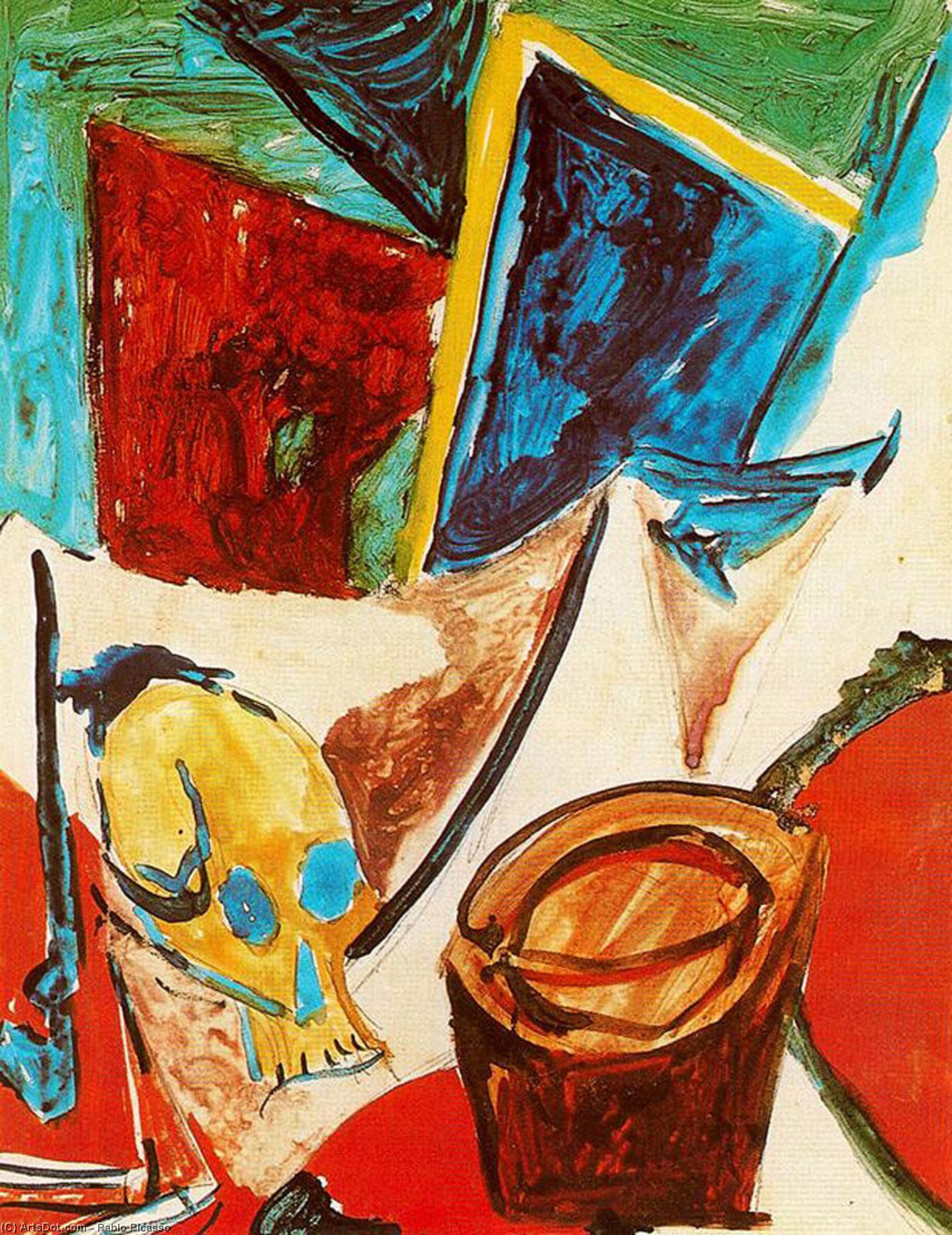 Wikioo.org - The Encyclopedia of Fine Arts - Painting, Artwork by Pablo Picasso - Composition with skull (study)