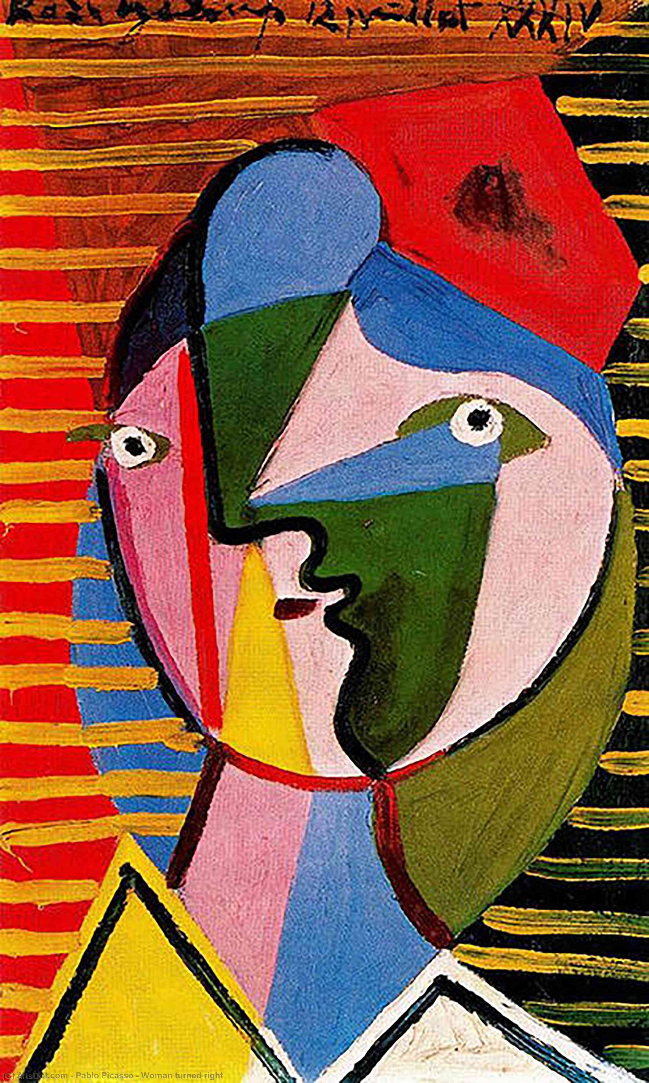 Wikioo.org - The Encyclopedia of Fine Arts - Painting, Artwork by Pablo Picasso - Woman turned right