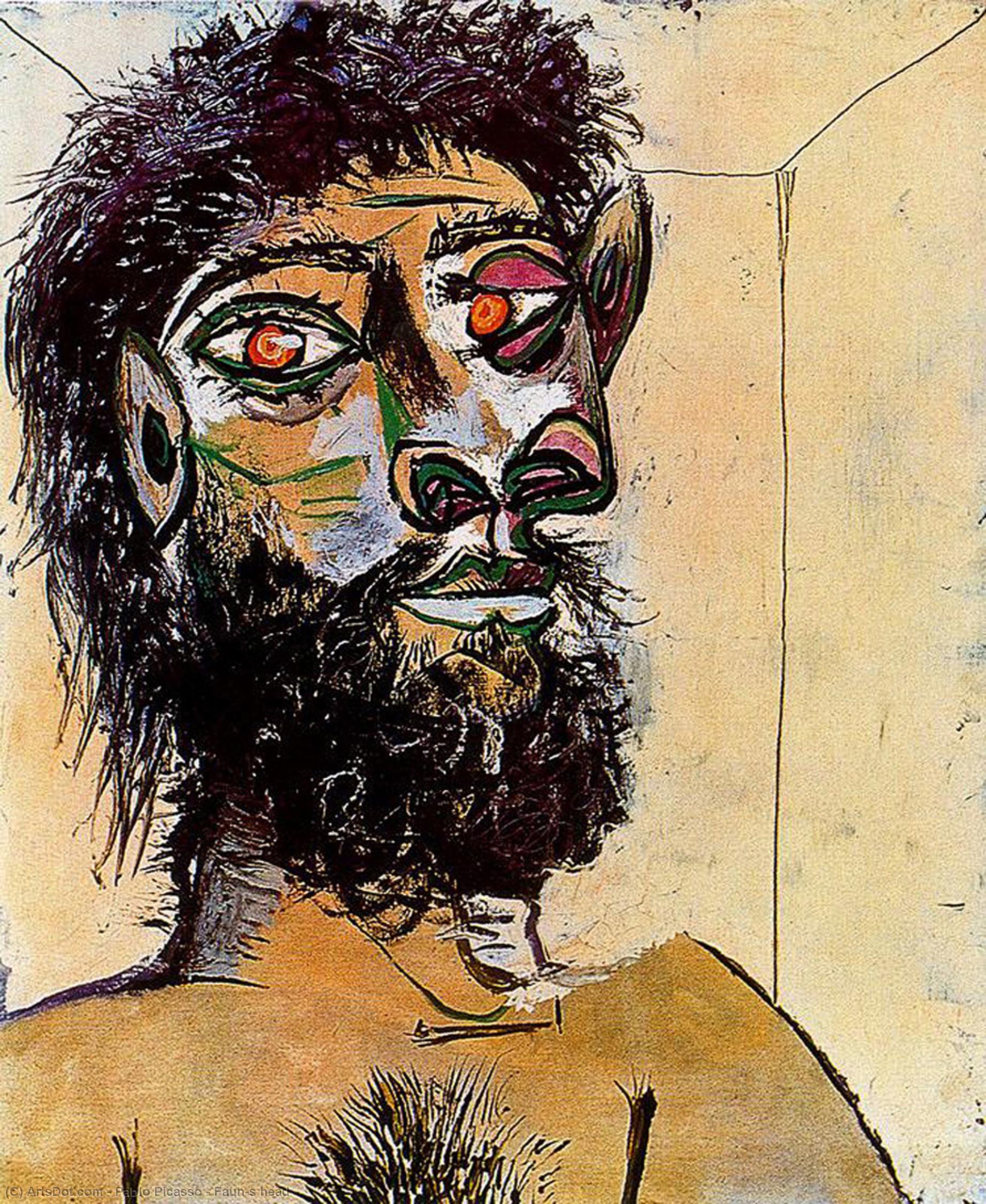 Wikioo.org – La Enciclopedia de las Bellas Artes - Pintura, Obras de arte de Pablo Picasso - Faun's cabeza