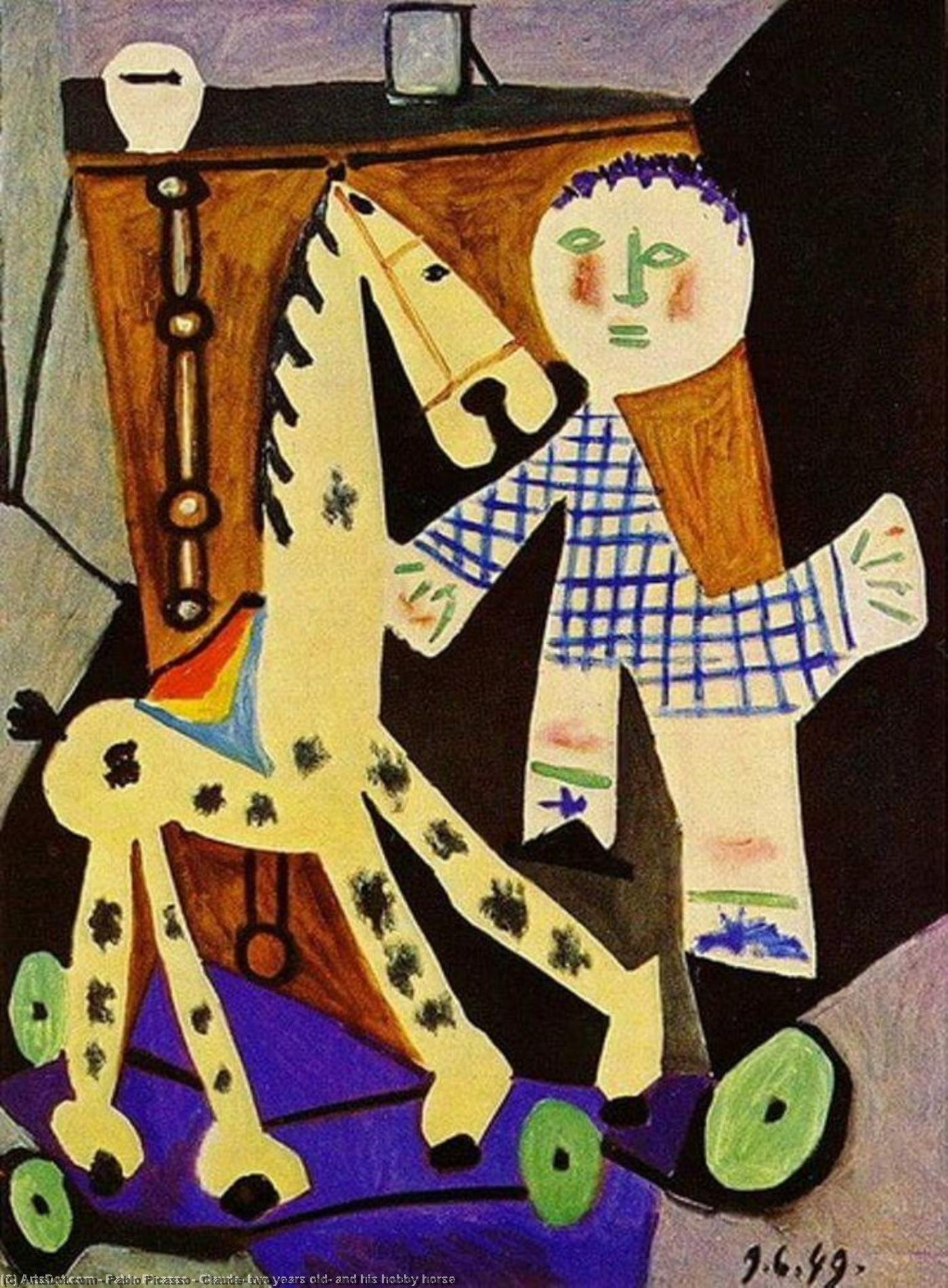 Wikoo.org - موسوعة الفنون الجميلة - اللوحة، العمل الفني Pablo Picasso - Claude, two years old, and his hobby horse