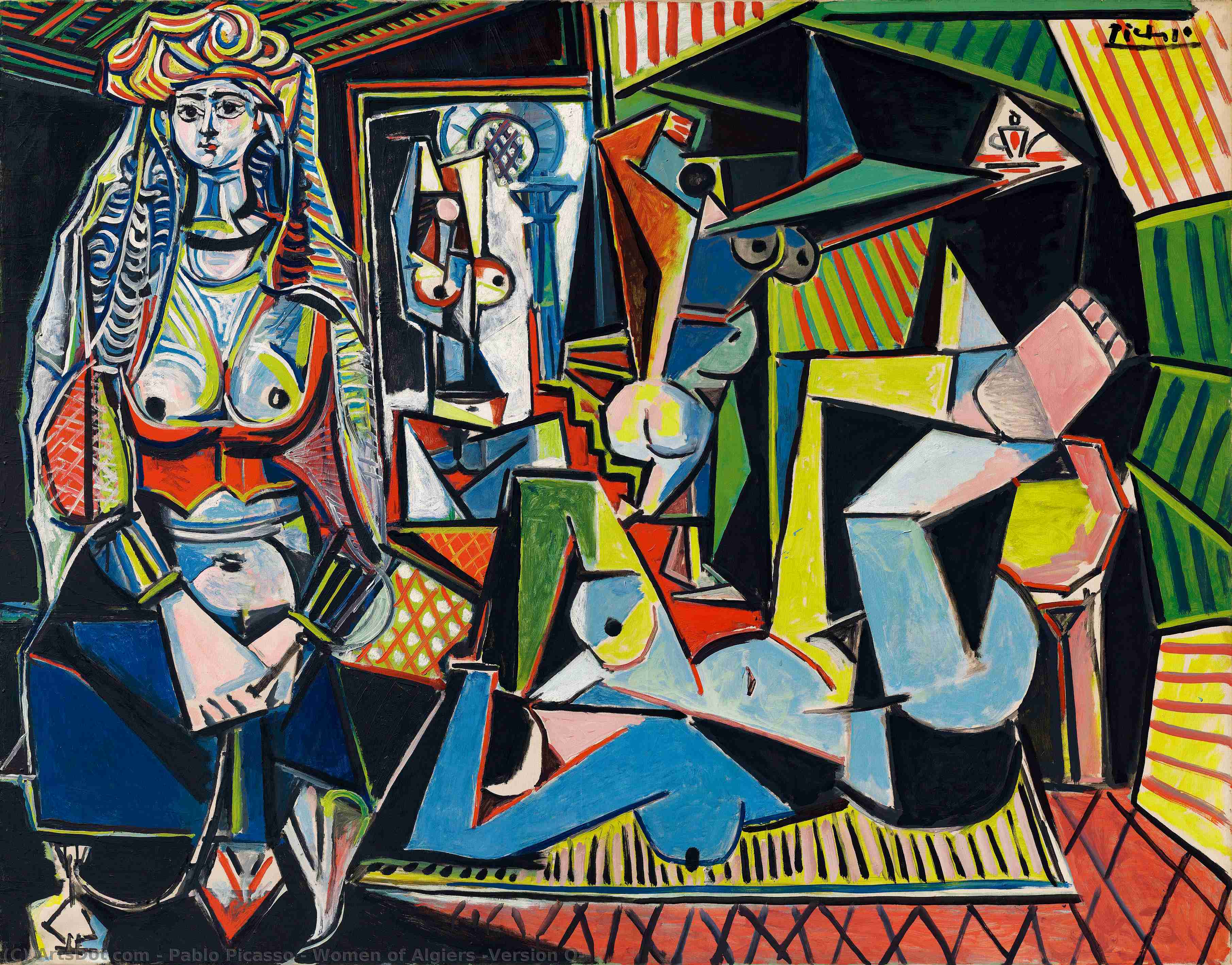 Wikioo.org - The Encyclopedia of Fine Arts - Painting, Artwork by Pablo Picasso - Women of Algiers (Version O)