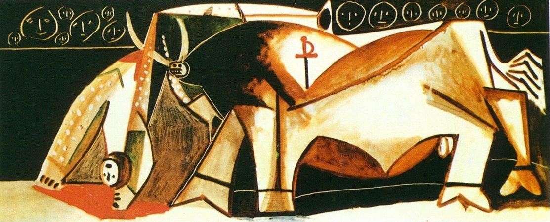 WikiOO.org - Encyclopedia of Fine Arts - Maleri, Artwork Pablo Picasso - Bullfighting Scene (The picador raised)