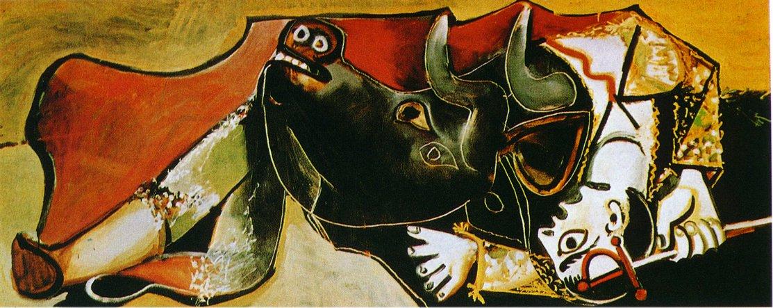 WikiOO.org - Enciclopédia das Belas Artes - Pintura, Arte por Pablo Picasso - Bullfighting Scene (The torero is raised)