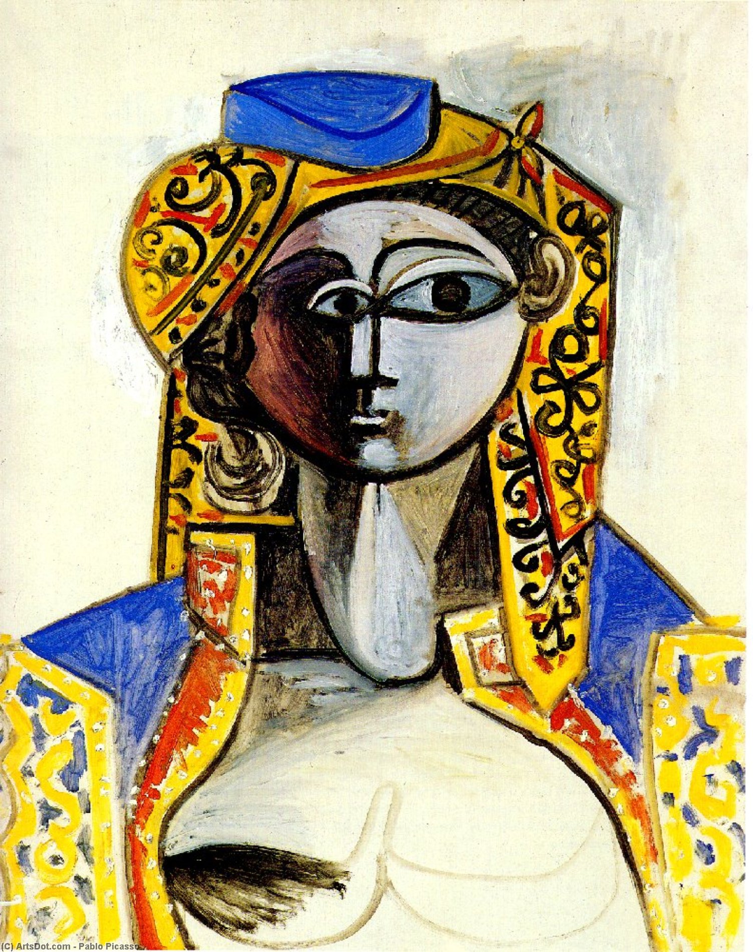 Wikoo.org - موسوعة الفنون الجميلة - اللوحة، العمل الفني Pablo Picasso - Jacqueline in turkish costume