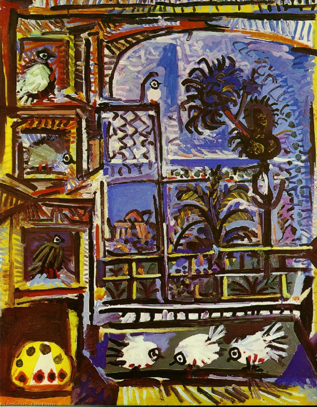 WikiOO.org – 美術百科全書 - 繪畫，作品 Pablo Picasso - 工作室 鸽子  贝拉斯克斯