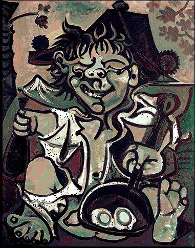 Wikioo.org - The Encyclopedia of Fine Arts - Painting, Artwork by Pablo Picasso - Bobo (Velazquez-Murillo)