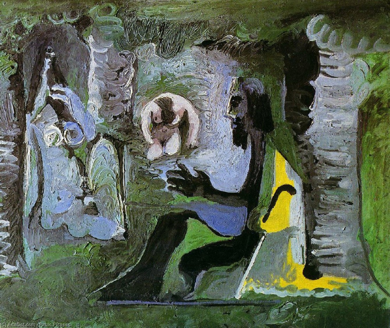 Wikioo.org – La Enciclopedia de las Bellas Artes - Pintura, Obras de arte de Pablo Picasso - El almuerzo de en  el  hierba