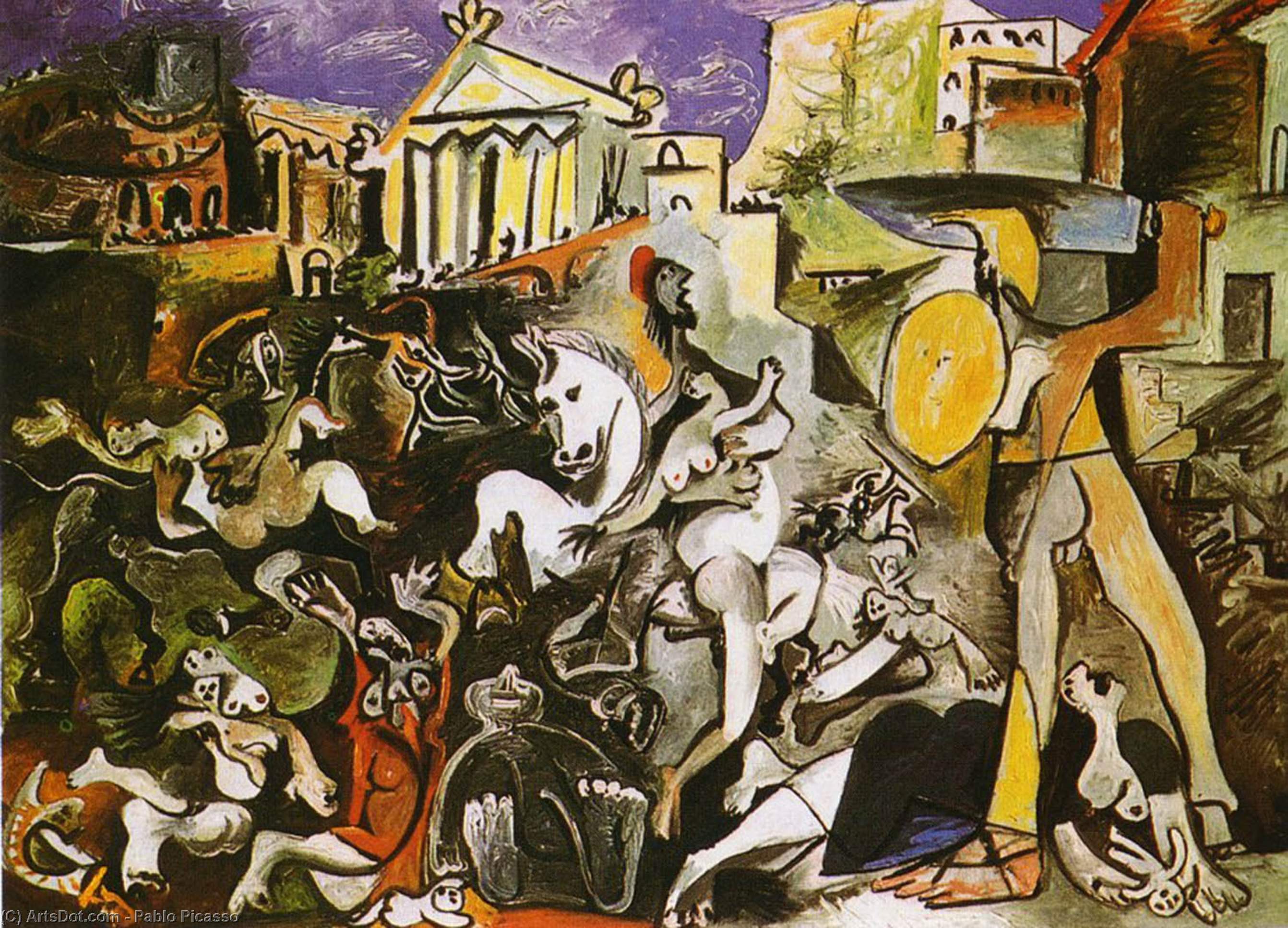 Wikioo.org – La Enciclopedia de las Bellas Artes - Pintura, Obras de arte de Pablo Picasso - el rapto de sabines