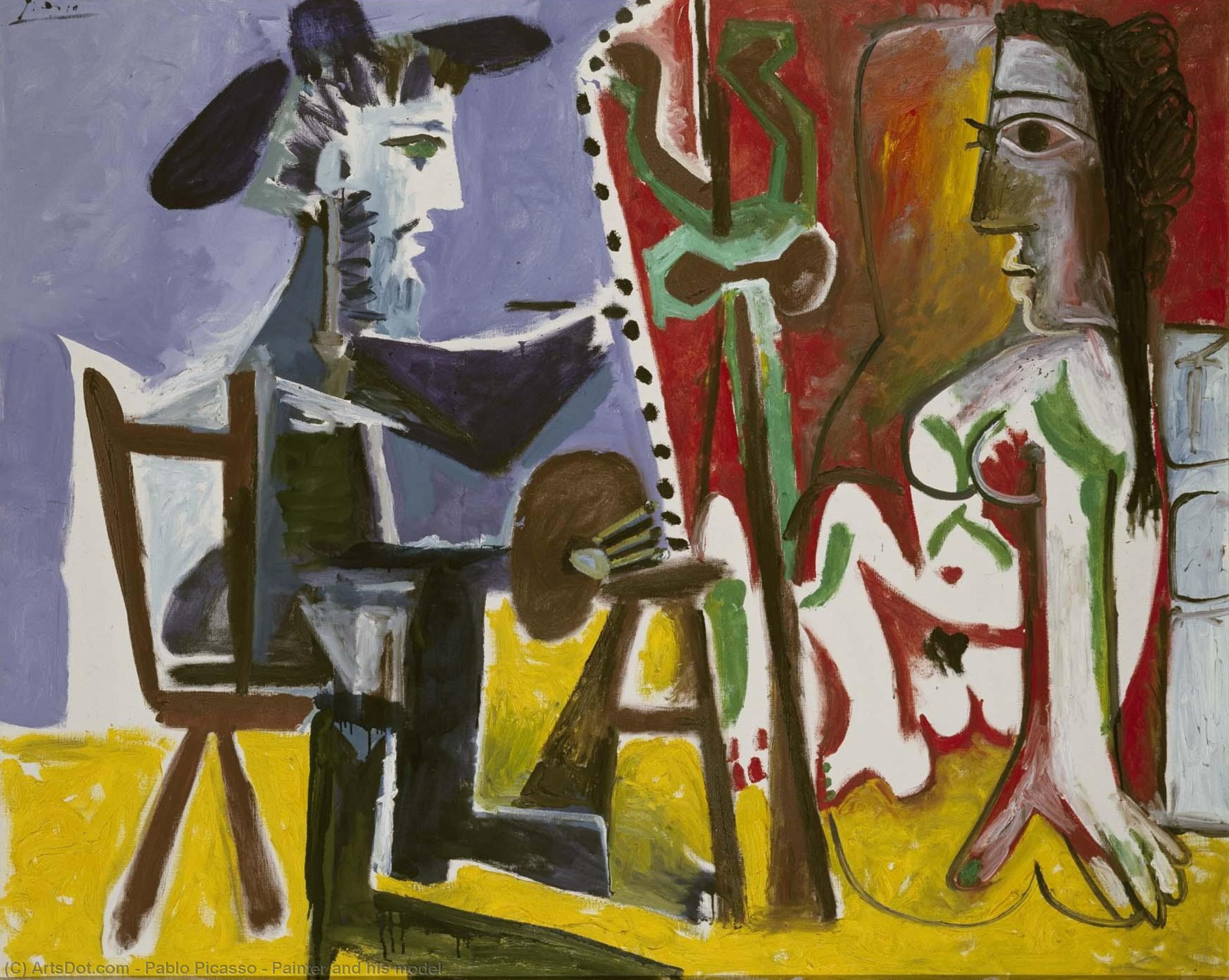 Wikioo.org - The Encyclopedia of Fine Arts - Painting, Artwork by Pablo Picasso - Painter and his model