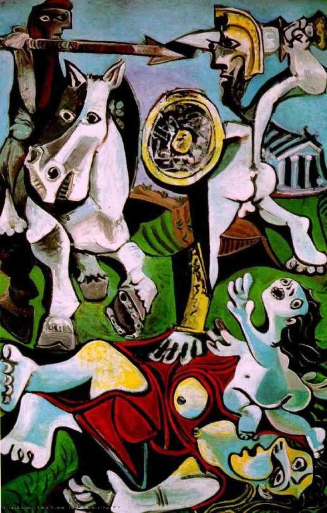 Wikoo.org - موسوعة الفنون الجميلة - اللوحة، العمل الفني Pablo Picasso - The Abduction of Sabines