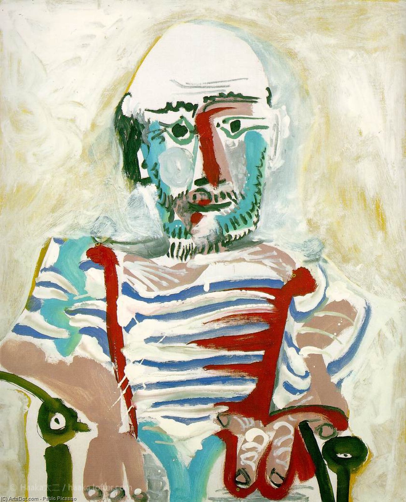WikiOO.org - Энциклопедия изобразительного искусства - Живопись, Картины  Pablo Picasso - Сидящий мужчина Автопортрет