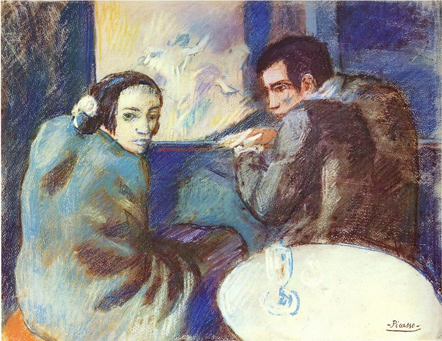 WikiOO.org - Enciklopedija likovnih umjetnosti - Slikarstvo, umjetnička djela Pablo Picasso - Scene in a cabaret