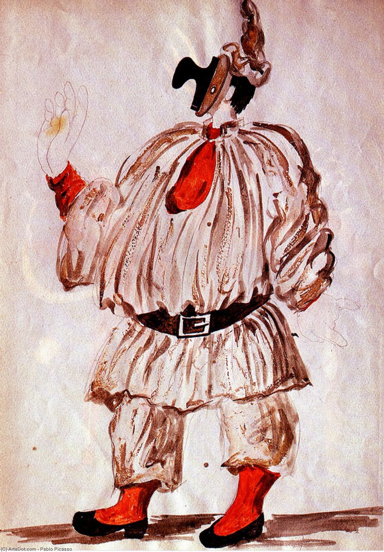 Wikioo.org - The Encyclopedia of Fine Arts - Painting, Artwork by Pablo Picasso - 'Design of costume for ''Pulcinella'''