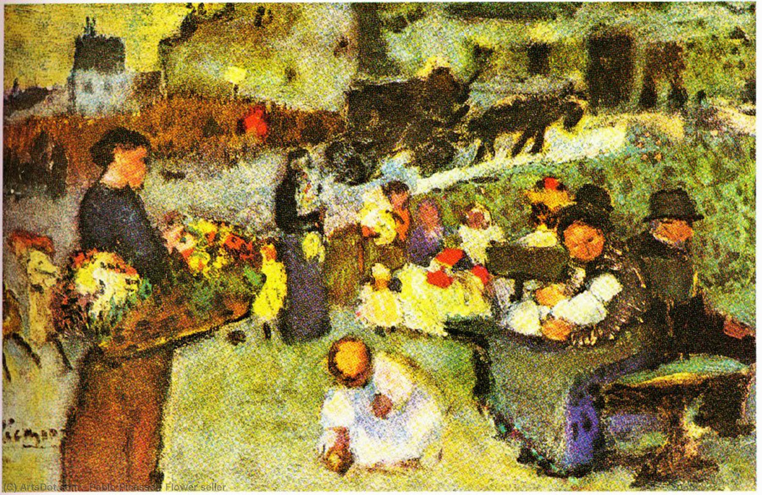 WikiOO.org - Encyclopedia of Fine Arts - Festés, Grafika Pablo Picasso - Flower seller