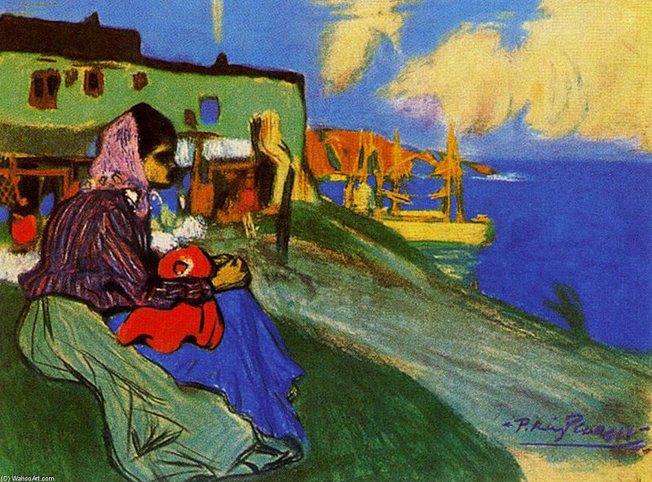 WikiOO.org - Enciclopedia of Fine Arts - Pictura, lucrări de artă Pablo Picasso - Gypsy in front of Musca