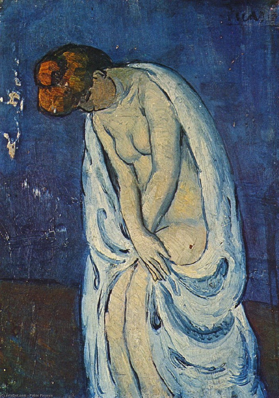Wikoo.org - موسوعة الفنون الجميلة - اللوحة، العمل الفني Pablo Picasso - Woman leaving the bath