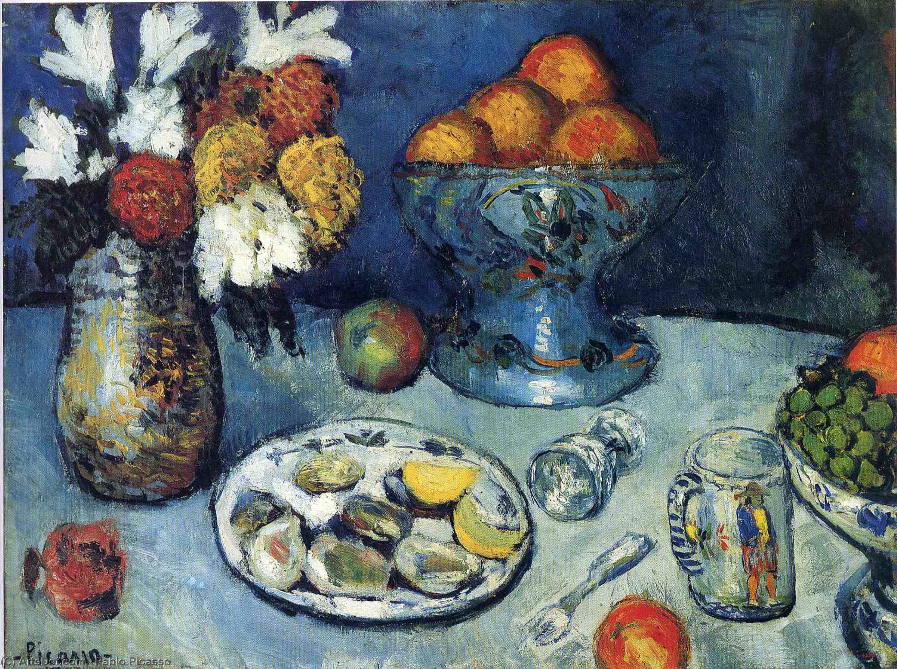 Wikioo.org - The Encyclopedia of Fine Arts - Painting, Artwork by Pablo Picasso - Still life (The dessert)