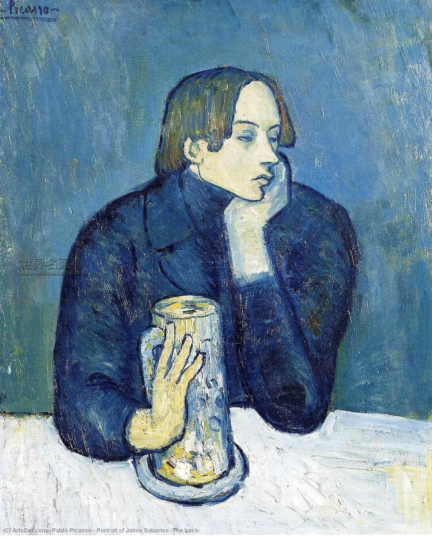 Wikioo.org - The Encyclopedia of Fine Arts - Painting, Artwork by Pablo Picasso - Portrait of Jaime Sabartes (The bock)