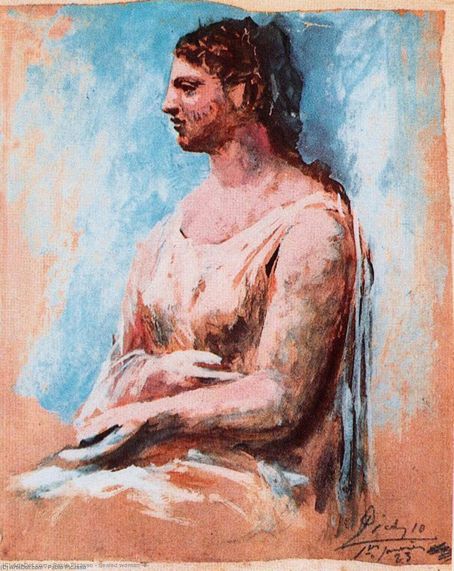 Wikioo.org - The Encyclopedia of Fine Arts - Painting, Artwork by Pablo Picasso - Seated woman (8)