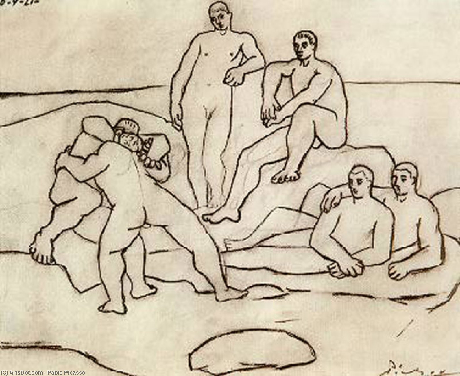 WikiOO.org - Encyclopedia of Fine Arts - Lukisan, Artwork Pablo Picasso - The fighters