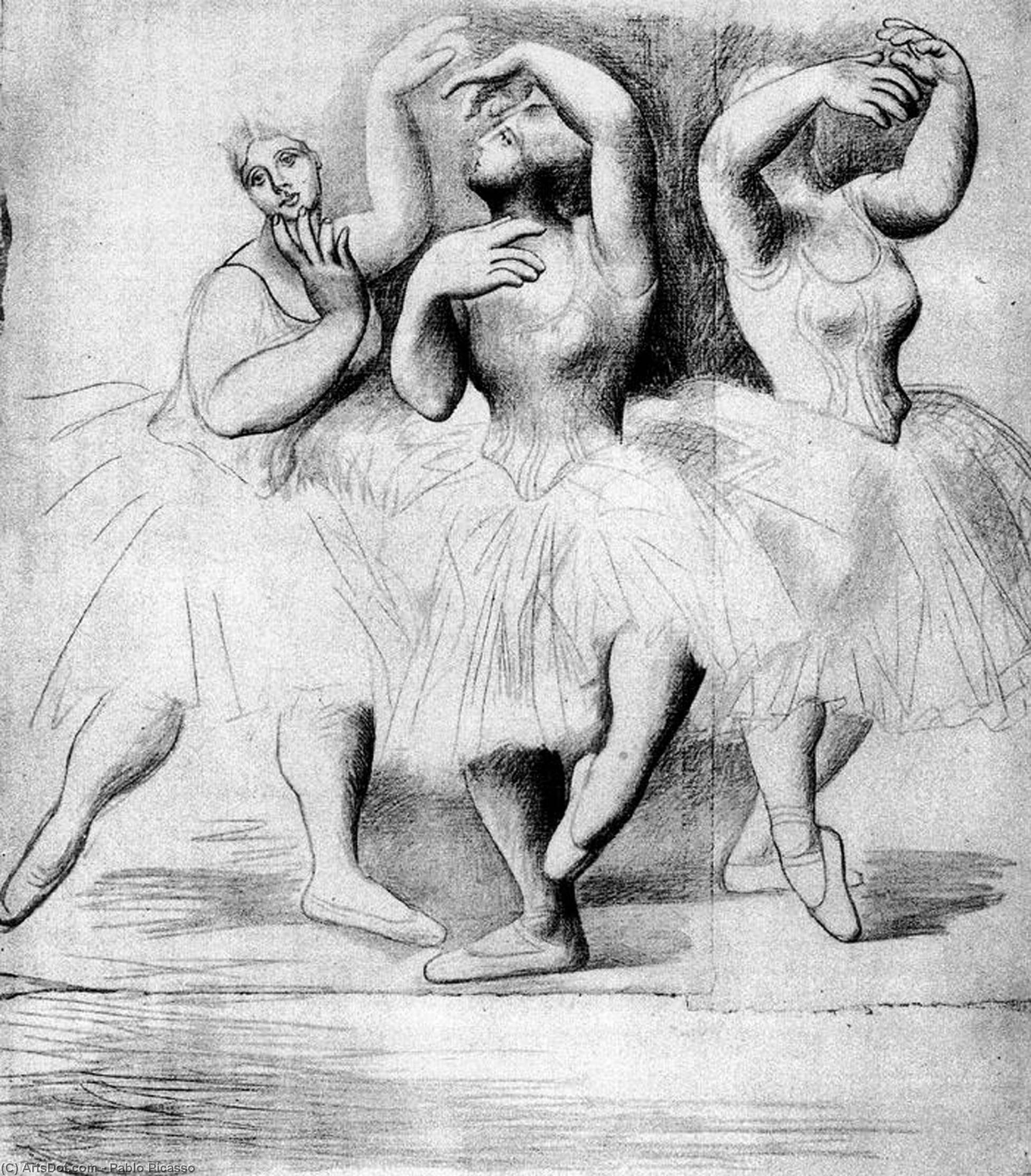 WikiOO.org - Енциклопедия за изящни изкуства - Живопис, Произведения на изкуството Pablo Picasso - Three ballerinas