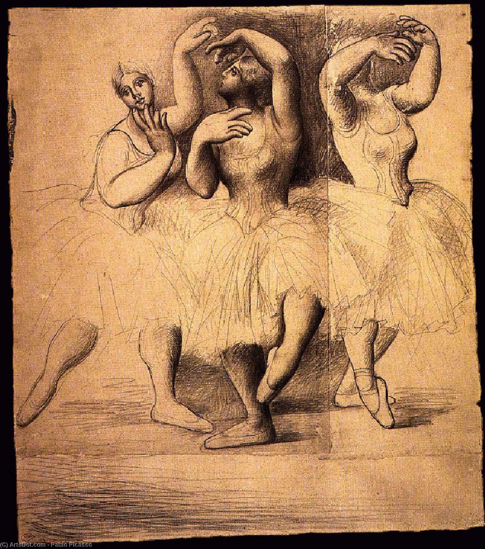 WikiOO.org - Encyclopedia of Fine Arts - Maleri, Artwork Pablo Picasso - Three dancers