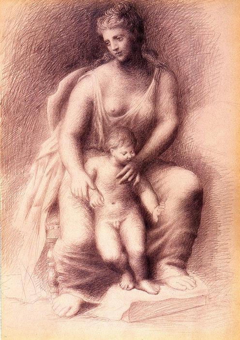 WikiOO.org - Encyclopedia of Fine Arts - Lukisan, Artwork Pablo Picasso - Mother and child