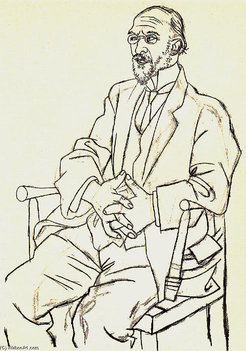 WikiOO.org - אנציקלופדיה לאמנויות יפות - ציור, יצירות אמנות Pablo Picasso - Portrait of Erik Satie