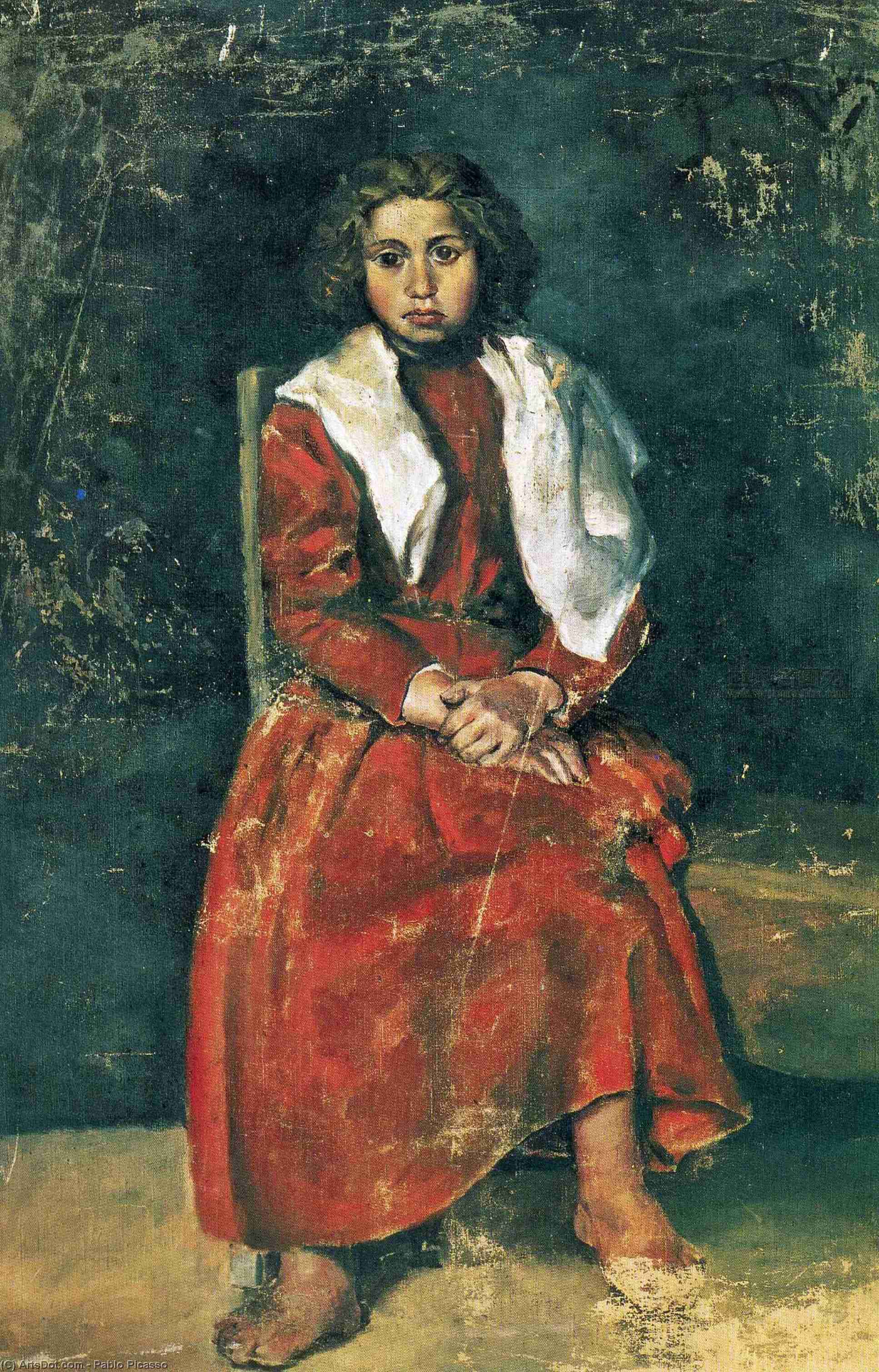 Wikioo.org - The Encyclopedia of Fine Arts - Painting, Artwork by Pablo Picasso - The barefoot girl