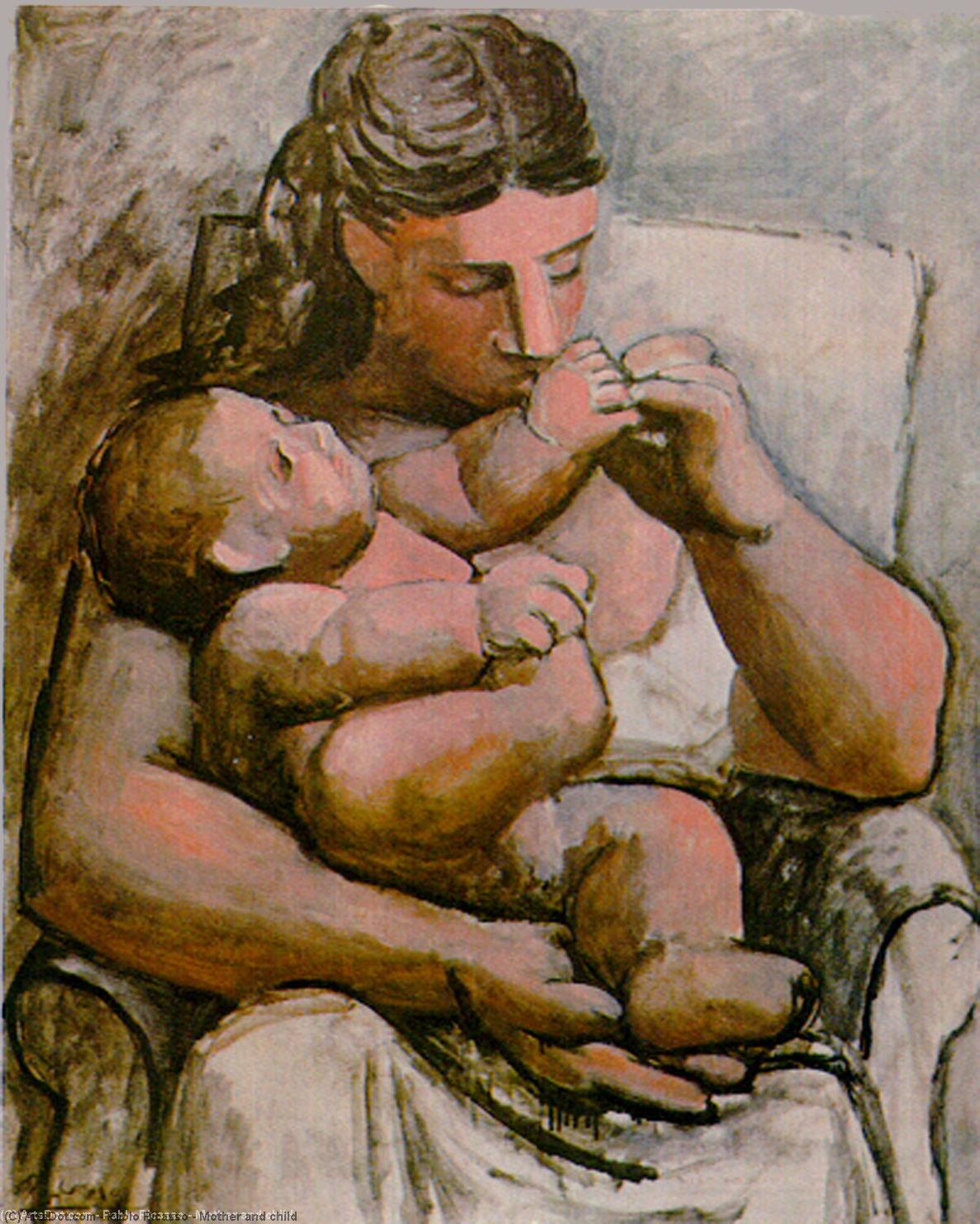 WikiOO.org - Енциклопедия за изящни изкуства - Живопис, Произведения на изкуството Pablo Picasso - Mother and child