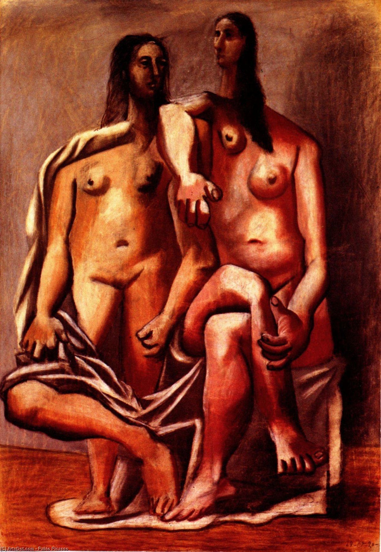 WikiOO.org - Encyclopedia of Fine Arts - Målning, konstverk Pablo Picasso - Two bathers