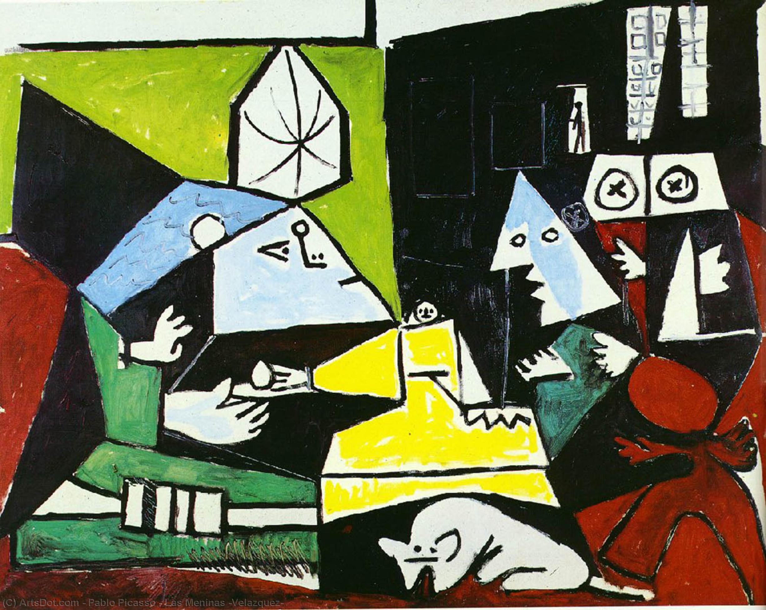 Wikoo.org - موسوعة الفنون الجميلة - اللوحة، العمل الفني Pablo Picasso - Las Meninas (Velazquez)
