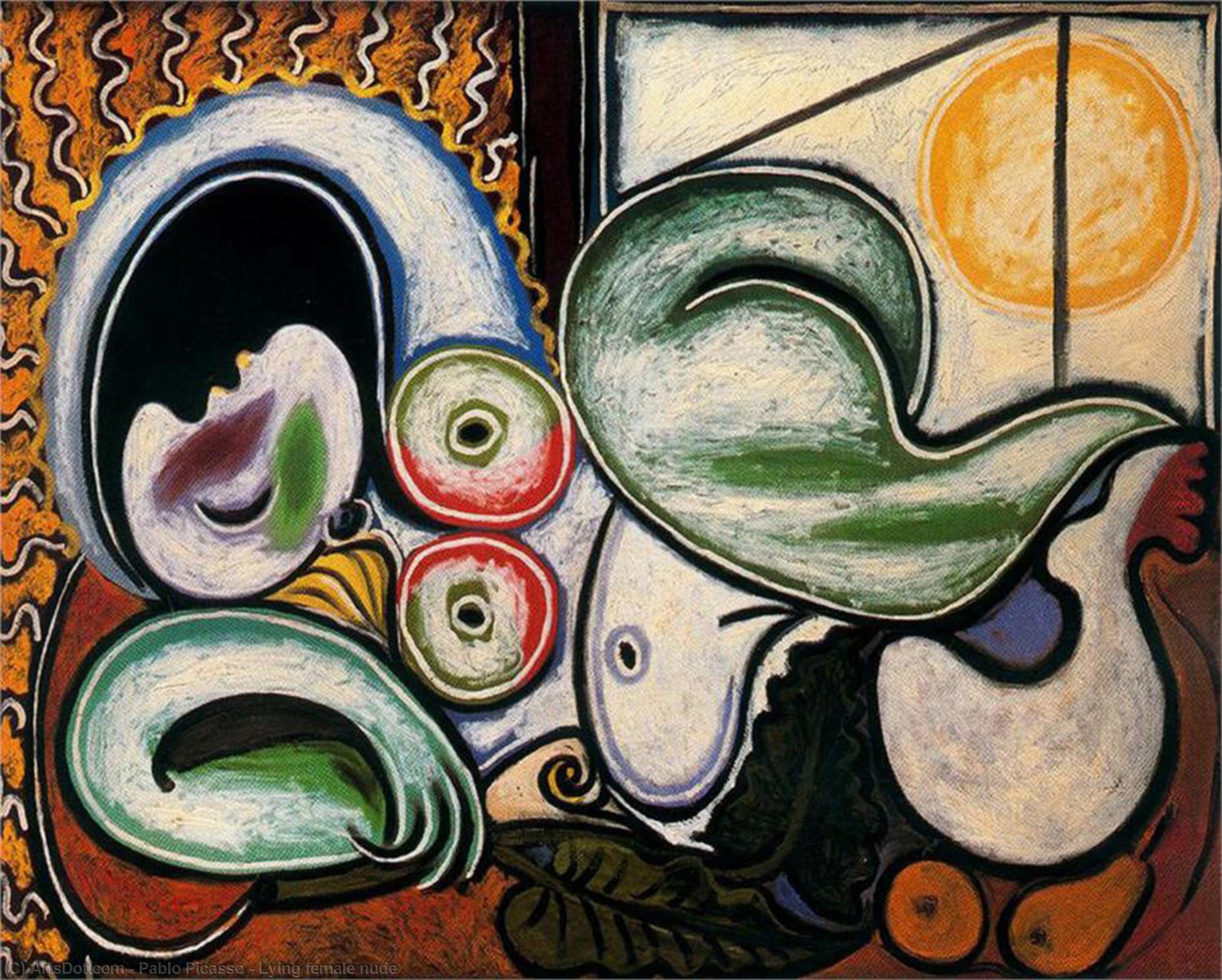 WikiOO.org - Güzel Sanatlar Ansiklopedisi - Resim, Resimler Pablo Picasso - Lying female nude