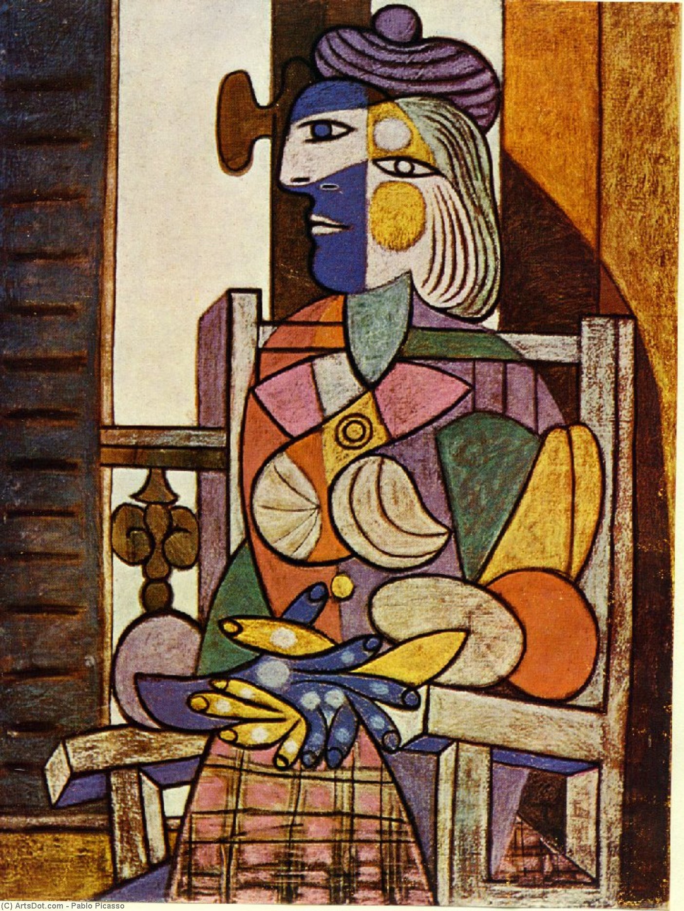 Wikioo.org - The Encyclopedia of Fine Arts - Painting, Artwork by Pablo Picasso - Seated Portrait of Marie-Therese Walter